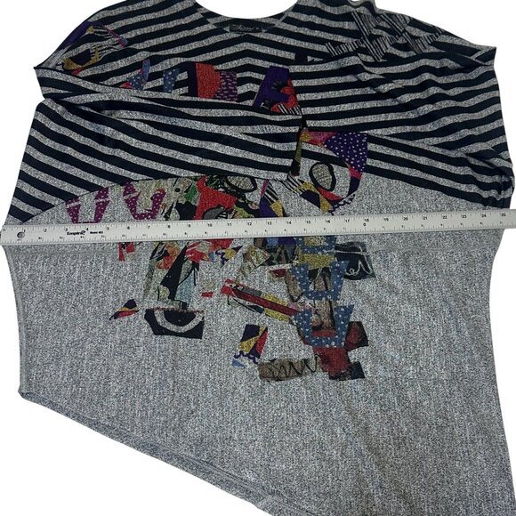 Inoah Multicolor Eclectic Mosaic Printed Loose Fit Blouse Size XS Asymmetric - Picture 8 of 10